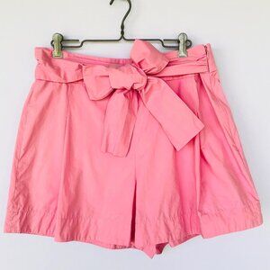 J Crew Paperbag High Rise Tie Waist Poplin Shorts Bubblegum Pink Size 8